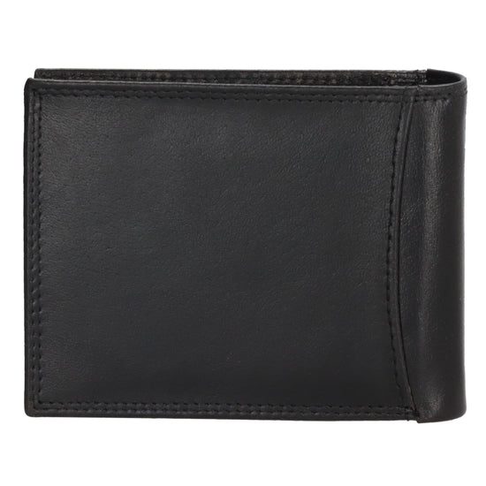 Elegante Herrenbörse 12x9,5cm aus Vollrindleder mit RFID-Schutz – Schwarz - leder-accessoires.com