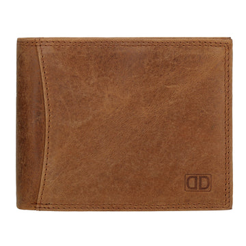Herrenbörse 12x9,5cm aus Vollrindleder mit Riegel & RFID-Schutz – Braun - leder-accessoires.com