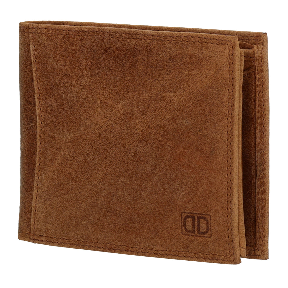 Herrenbörse 12x9,5cm aus Vollrindleder mit Riegel & RFID-Schutz – Braun - leder-accessoires.com