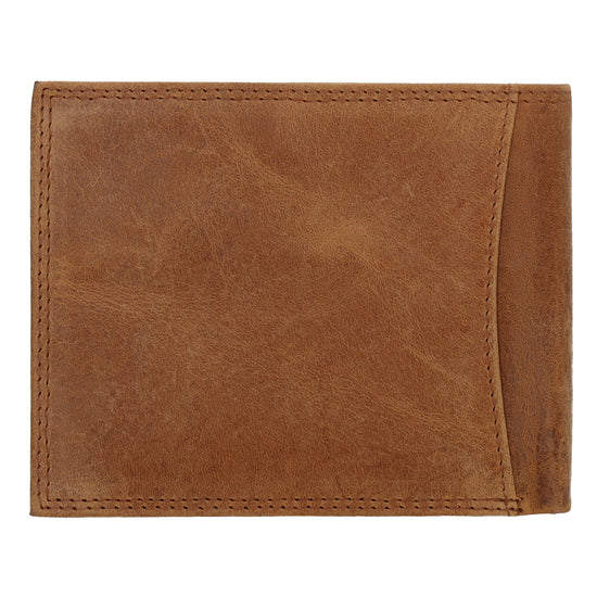 Herrenbörse 12x9,5cm aus Vollrindleder mit Riegel & RFID-Schutz – Braun - leder-accessoires.com