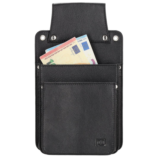 Halfter 14,5 x 24,5cm für Kellnerbörse in Schwarz aus Leder - leder-accessoires.com