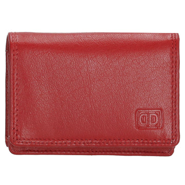 Minibörse im Querformat in Rot aus Leder - leder-accessoires.com