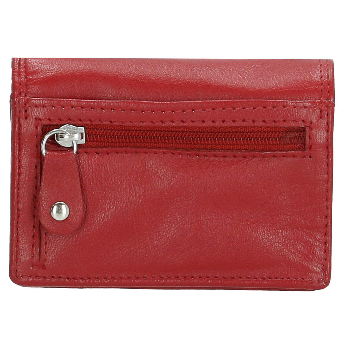 Minibörse im Querformat in Rot aus Leder - leder-accessoires.com