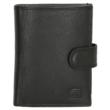 Lederbörse 9,5x12cm mit Riegel in Schwarz und RFID-Schutz - leder-accessoires.com