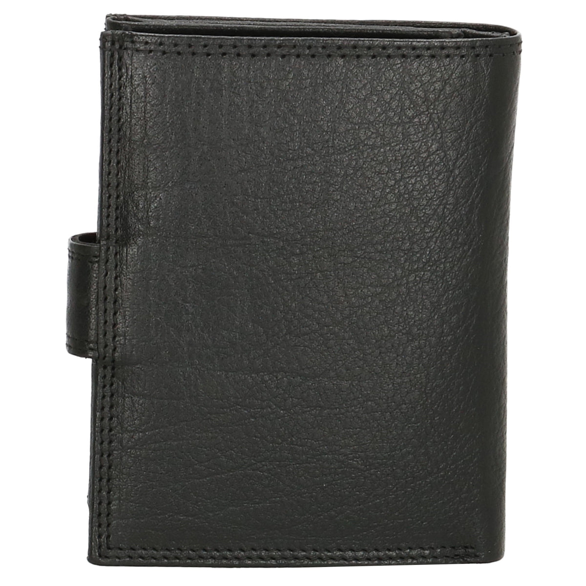 Lederbörse 9,5x12cm mit Riegel in Schwarz und RFID-Schutz - leder-accessoires.com