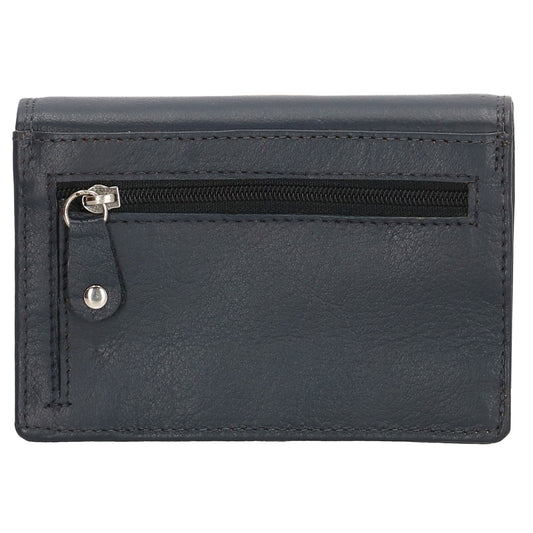 Lederbörse 13x9cm im Querformat in Marine|Blau mit RFID - leder-accessoires.com