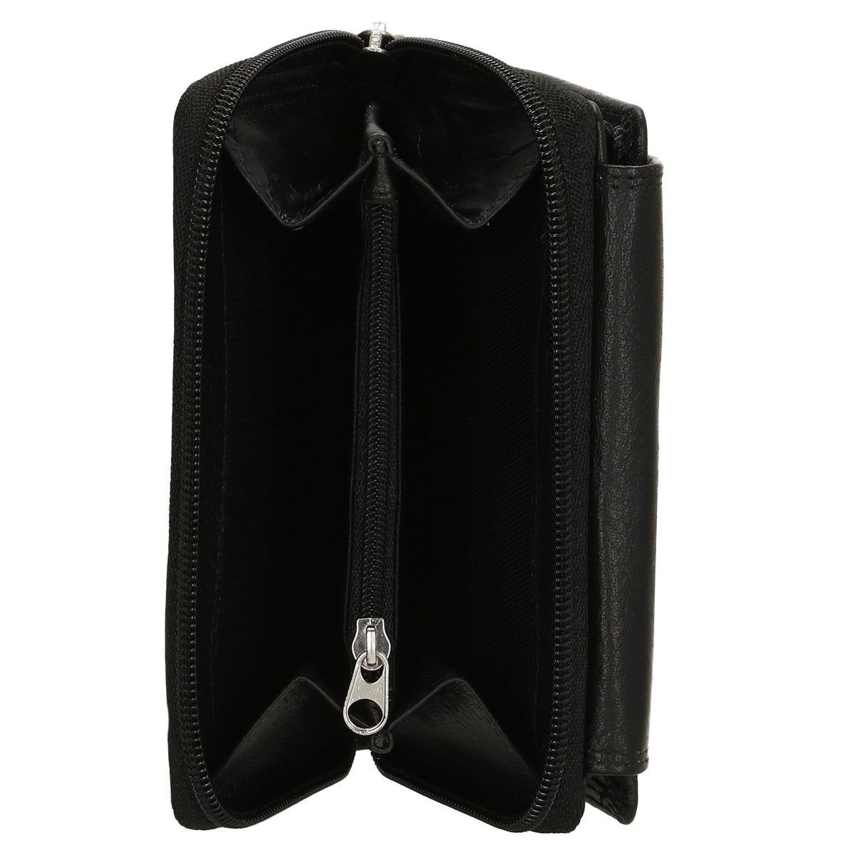 Lederbörse 13x9cm mit Überschlag in Schwarz und RFID-Schutz - leder-accessoires.com