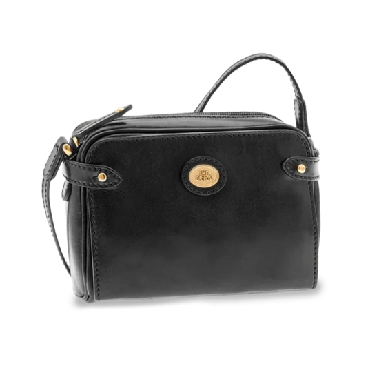 Umhängetasche|Crossover The Bridge 22 x 15cm in Schwarz mit Reißverschluss - leder-accessoires.com