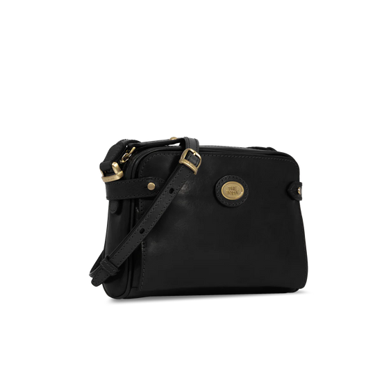 Umhängetasche|Crossover The Bridge 22 x 15cm in Schwarz mit Reißverschluss - leder-accessoires.com