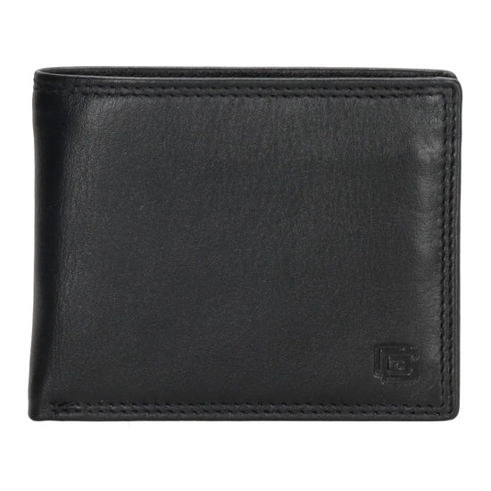 Herren Geldbörse 11 x 9cm Leder Schwarz – Kompaktes Querformat mit Münzfach - leder-accessoires.com