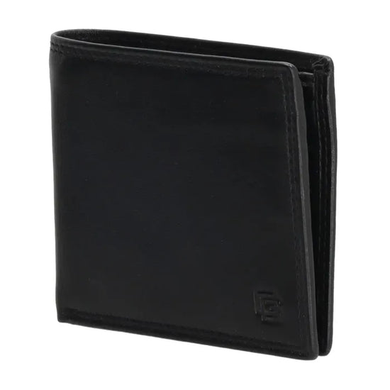 Herren Geldbörse 11 x 9cm Leder Schwarz – Kompaktes Querformat mit Münzfach - leder-accessoires.com