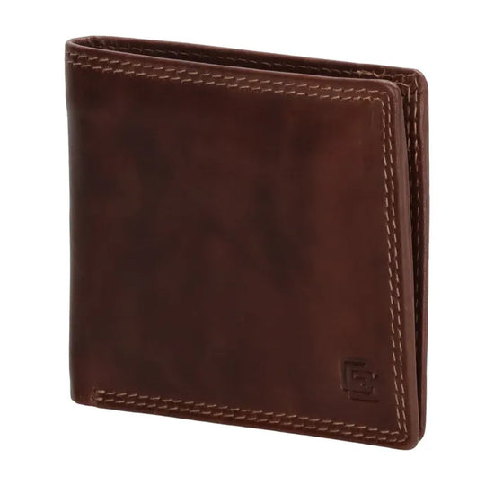 Herren Lederportemonnaie 11 x 9cm Braun – Weiches Echtleder mit Münzfach - leder-accessoires.com
