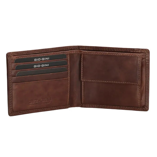 Herren Lederportemonnaie 11 x 9cm Braun – Weiches Echtleder mit Münzfach - leder-accessoires.com