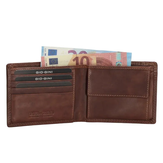 Herren Lederportemonnaie 11 x 9cm Braun – Weiches Echtleder mit Münzfach - leder-accessoires.com