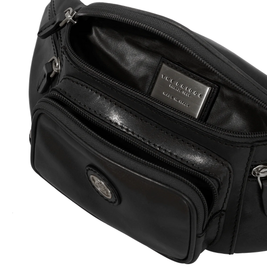 Gürteltasche| Bodybag The Bridge 42 x 13,5cm in Schwarz mit Reißverschluss - leder-accessoires.com