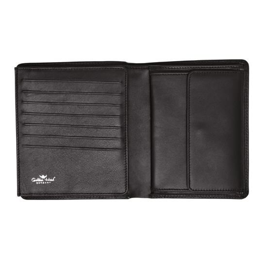 Kombischeintasche 10,5x12x2,3cm in Schwarz aus feinem Nappaleder - leder-accessoires.com