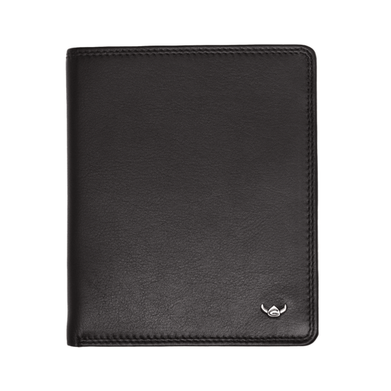 Kombischeintasche 10,5x12x2,3cm in Schwarz aus feinem Nappaleder - leder-accessoires.com