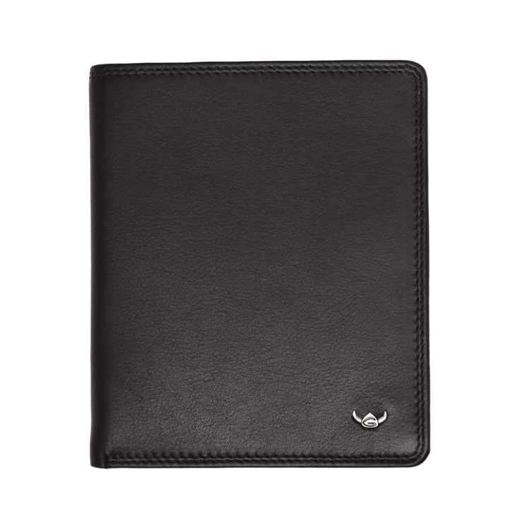 Kombischeintasche 10,5x12x2,3cm in Schwarz aus feinem Nappaleder - leder-accessoires.com