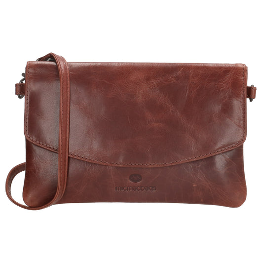 Clutch in Cognac 26x17 cm aus Leder mit Überschlag - leder-accessoires.com