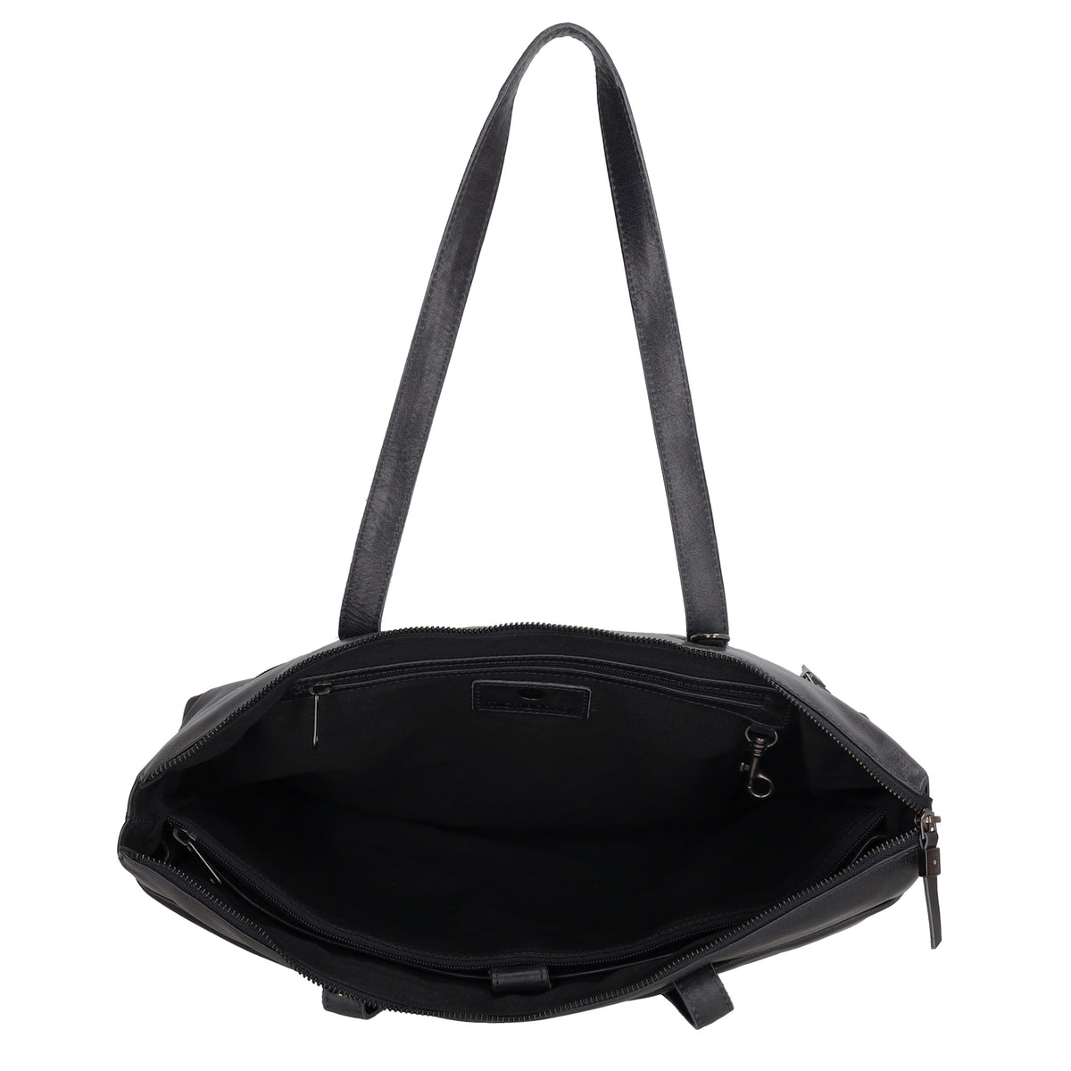 Businesstasche 41 x 30cm in Dunkelblau aus Leder mit Reißverschluss - leder-accessoires.com