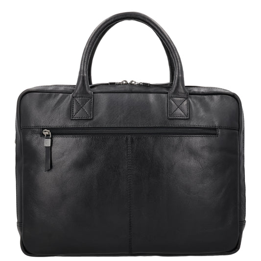 Business-| Laptoptasche 41x31x11cm in Schwarz mit Reißverschluss - leder-accessoires.com