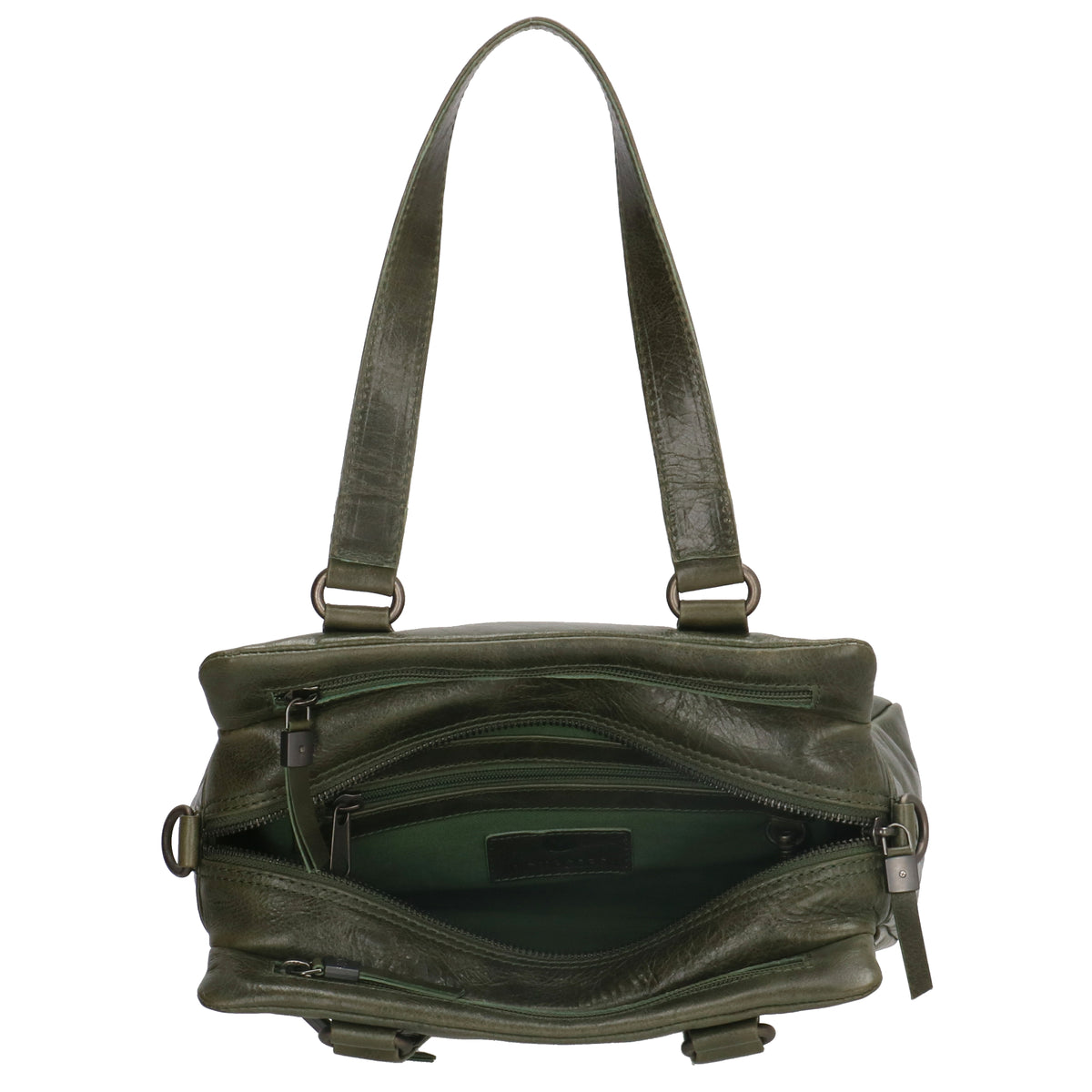 Shopper klein 28 x 19,5cm in Schwarz aus Leder mit Reißverschluss - leder-accessoires.com