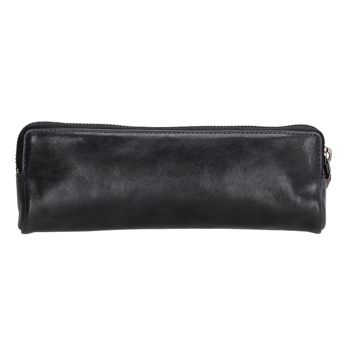 Stiftetui-| mäppchen 22 x 8cm in Dunkelblau aus Leder - leder-accessoires.com