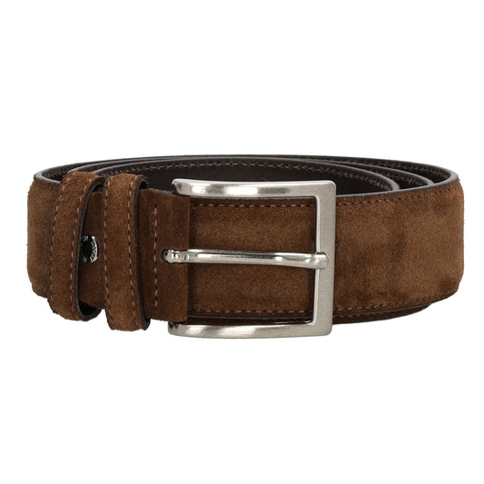 Veloursleder Gürtel 3,5cm breit in Cognac – stilvoll für Anzug & Chino - leder-accessoires.com