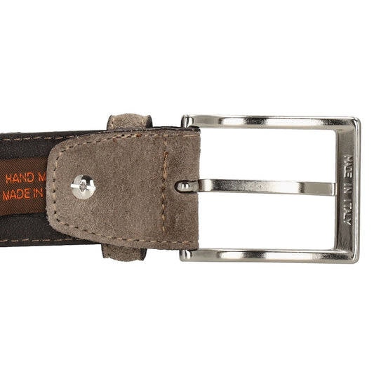 Moderner Veloursleder Gürtel 3,5cm breit in Taupe für elegante Looks - leder-accessoires.com