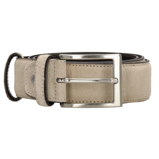 Sandfarbener Veloursleder Gürtel 3,5cm breit – leicht & stilvoll - leder-accessoires.com