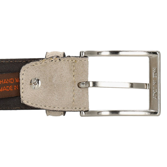 Sandfarbener Veloursleder Gürtel 3,5cm breit – leicht & stilvoll - leder-accessoires.com