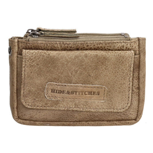 Schlüsseletui 13 x 7,5cm in Beige|Sand aus Leder - leder-accessoires.com