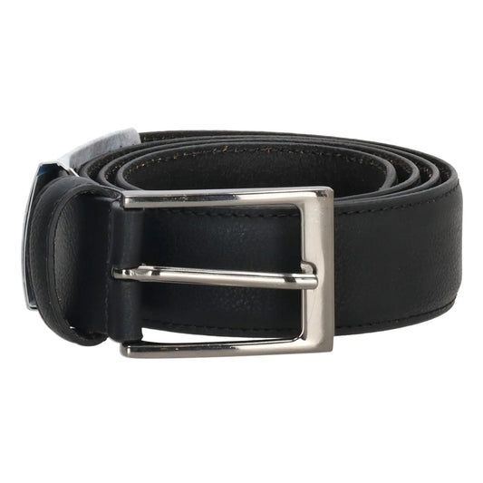 Business-|-Anzugsgürtel 35mm Schwarz abgenäht mit Dornschließe - leder-accessoires.com
