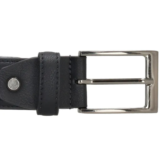 Business-|-Anzugsgürtel 35mm Schwarz abgenäht mit Dornschließe - leder-accessoires.com