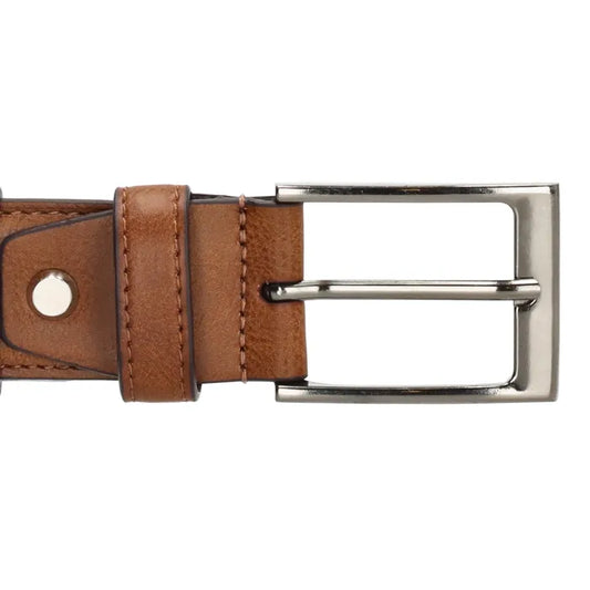 Business-|-Anzugsgürtel 35mm Cognac abgenäht mit Dornschließe - leder-accessoires.com