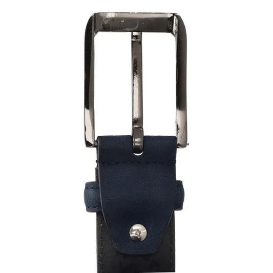 Business-|-Anzugsgürtel 35mm Blau|Marine abgenäht - leder-accessoires.com