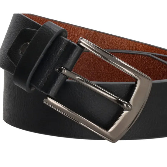 Schwarzer Ledergürtel Herren 4 cm – Jeansgürtel aus Leder - leder-accessoires.com