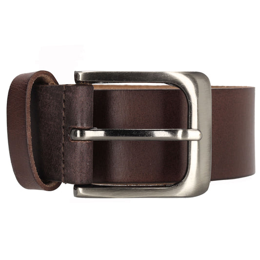 Brauner Vollrindleder Jeansgürtel 4cm breit – bis Größe 140 - leder-accessoires.com