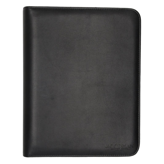 Dokumentenmappe|Organizer 27 x 35cm in Schwarz mit Metallklammer - leder-accessoires.com