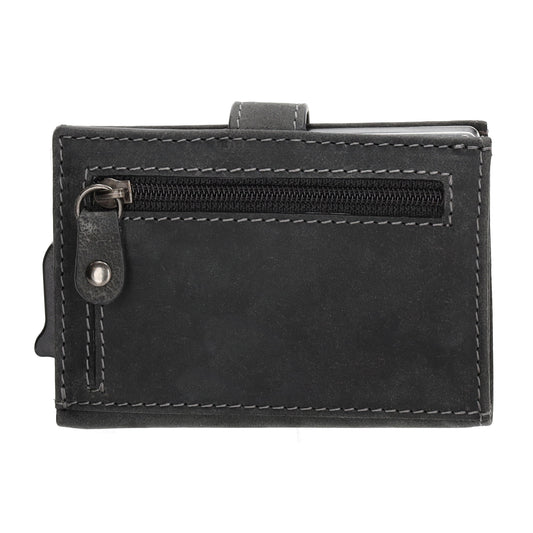 Safety Wallet 8x10cm Schwarz mit RFID Schutz kompakt - leder-accessoires.com