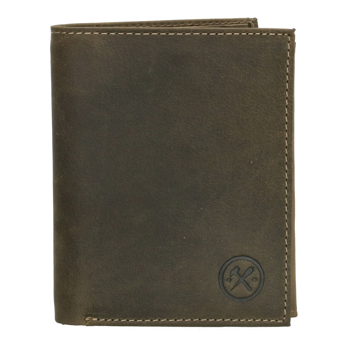 Geldbörse Hochformat 12 x 9cm mit Riegel in Olivgrün aus Leder - leder-accessoires.com