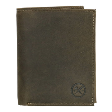 Geldbörse Hochformat 12 x 9cm mit Riegel in Olivgrün aus Leder - leder-accessoires.com