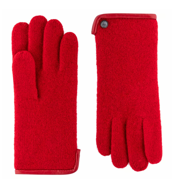 Strickhandschuh | Wolle Damen in Rot aus 100% Schurwolle von Röckl - leder-accessoires.com