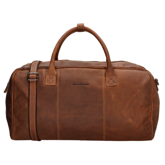 Reisetasche 54 x 32 in Cognac aus Leder mit Reißverschluss - leder-accessoires.com