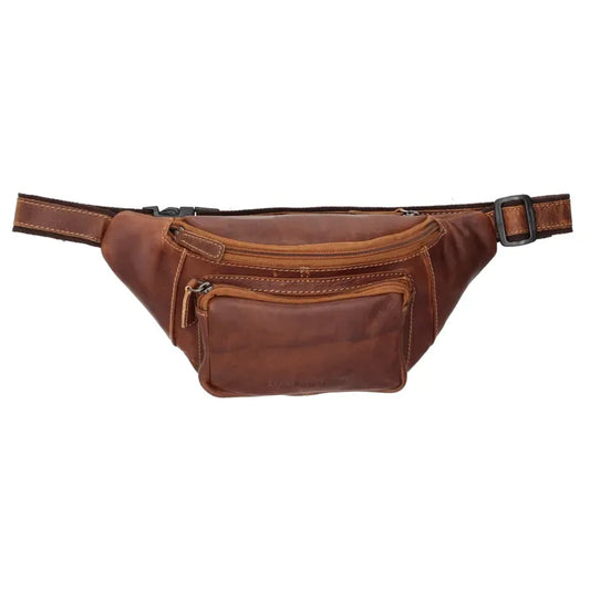 Leder Bodybag  23x13 cm in Cognac mit Vortasche - leder-accessoires.com