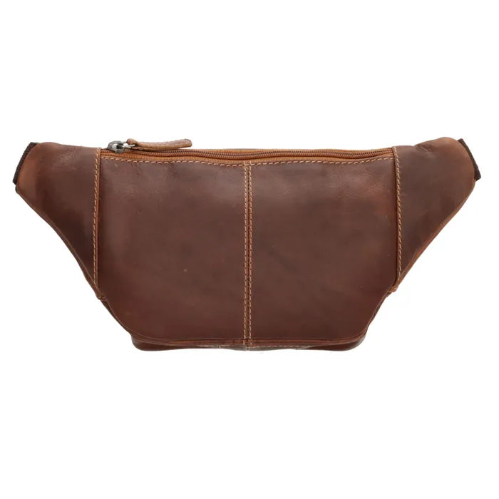 Leder Bodybag  23x13 cm in Cognac mit Vortasche - leder-accessoires.com
