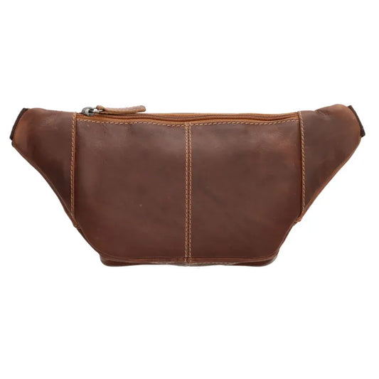 Leder Bodybag  23x13 cm in Cognac mit Vortasche - leder-accessoires.com