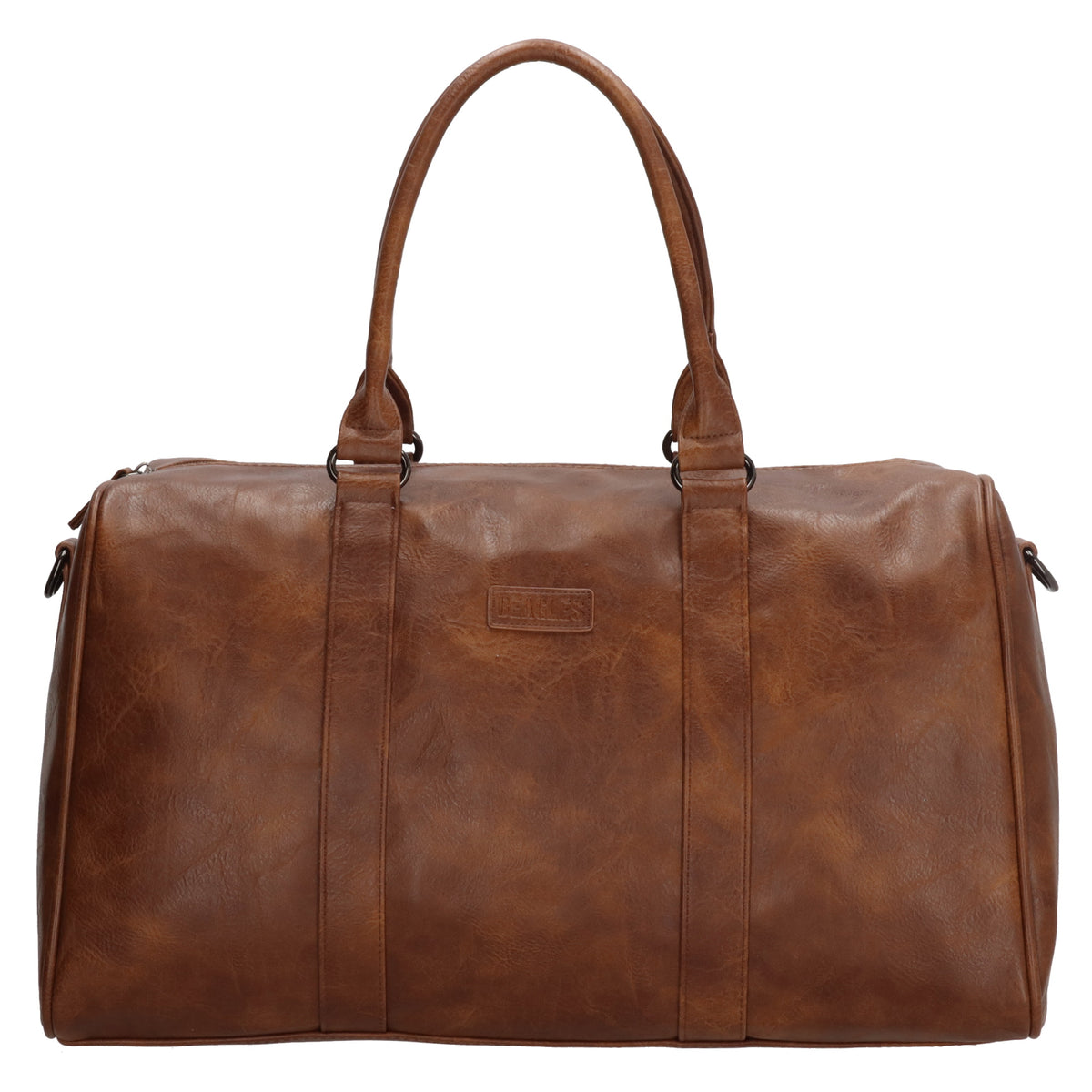 Reisetasche | Weekender 45 x 24cm in Cognac aus Kunstleder - leder-accessoires.com