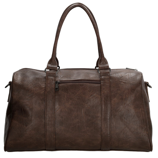 Reisetasche | Weekender 45 x 24cm in Braun aus Kunstleder - leder-accessoires.com
