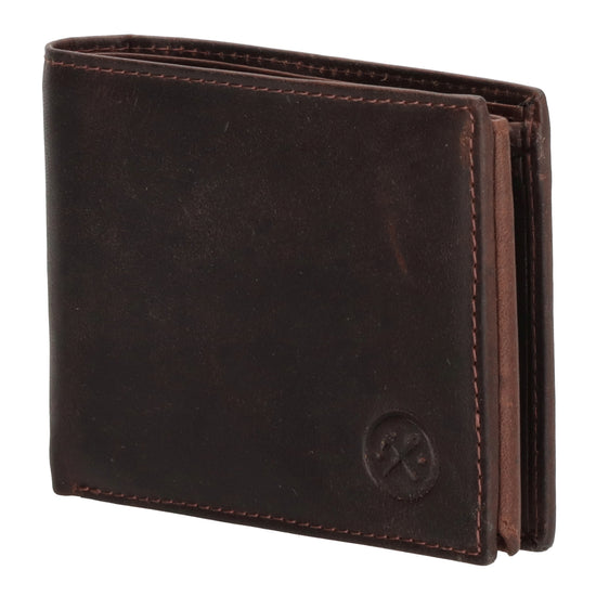 Geldbörse Querformat 9 x 11cm mit Reißverschluss in Braun aus Leder - leder-accessoires.com